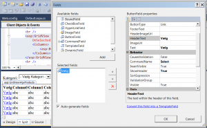 vælg kolonne i gridview i c#