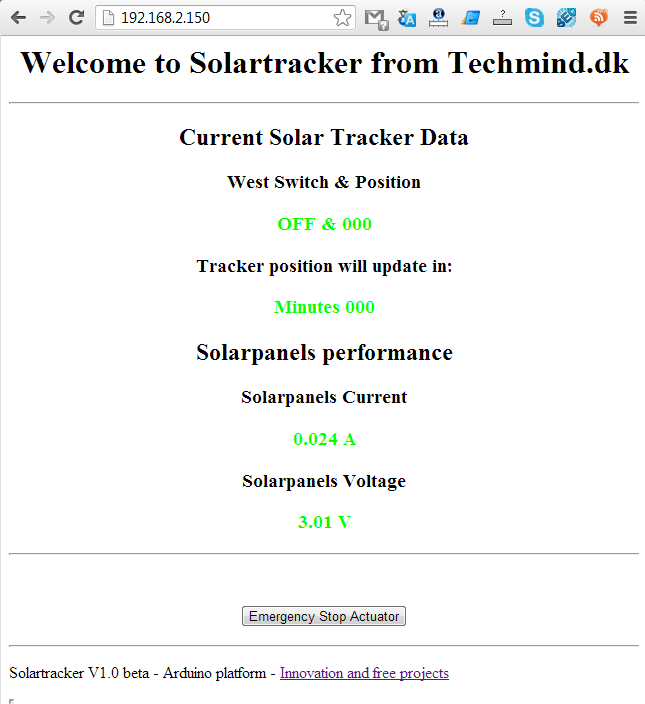 solartracker arduino beta  website